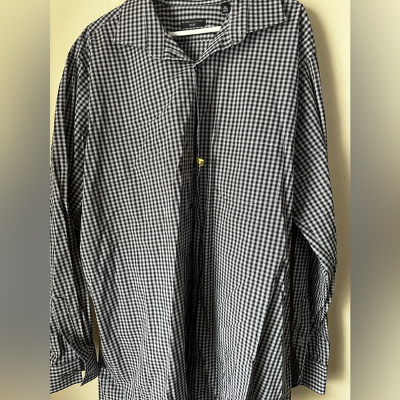 Men’s Black and White Checkered Dress Shirt by Shaquille O’Neal XLG - Picture 1 of 3